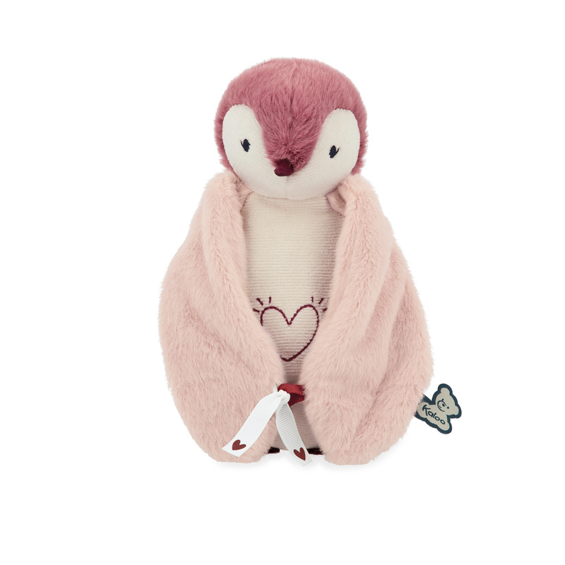 Peluche Veilleuse Manchot Rose KALOO face mains fermées