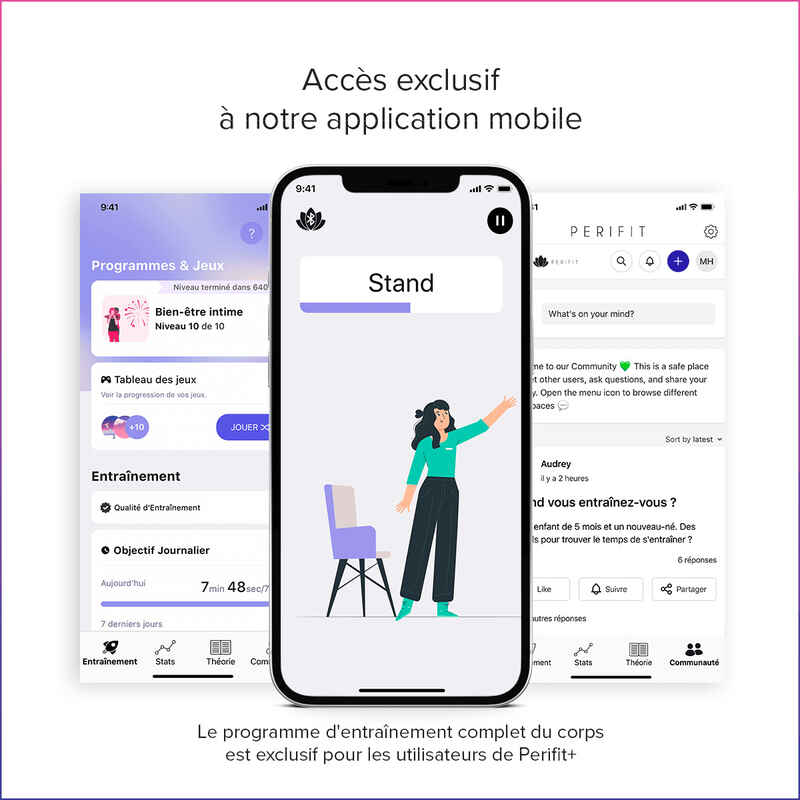 Perifit Care + sonde de renforcement périnéale connectée Perifit application