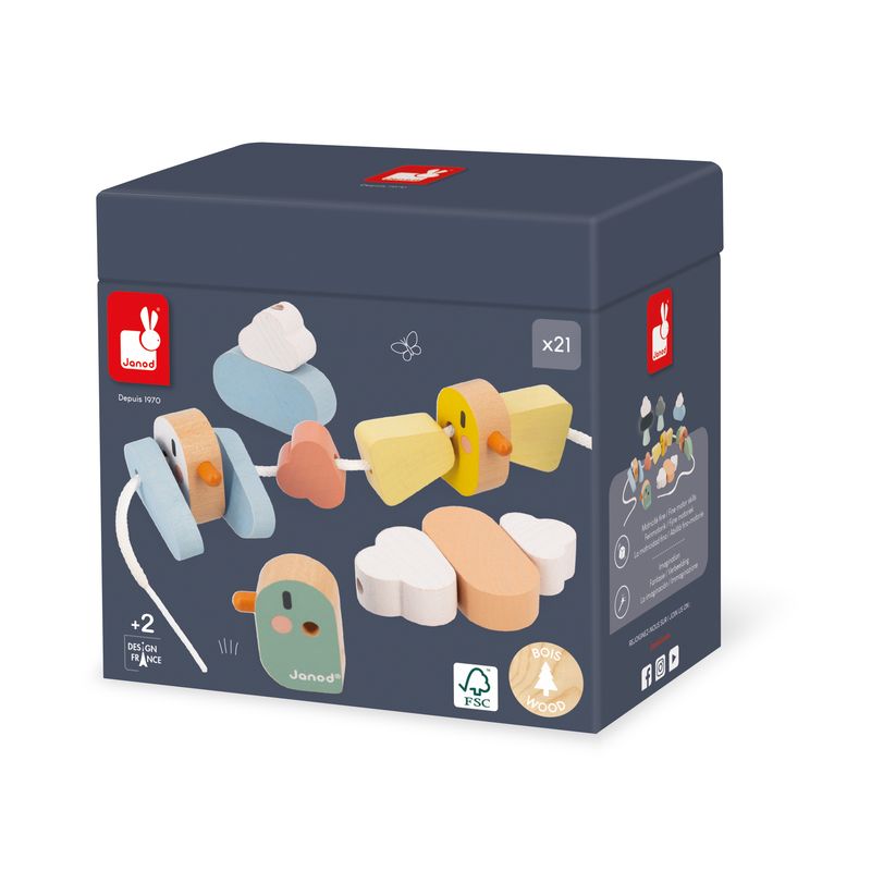 Perles à enfiler Oiseaux Sweet Cocoon Janod packaing
