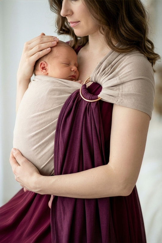 Petite Écharpe Sans Noeud Sans Pad Figue/Latte Love Radius lifestyle 1