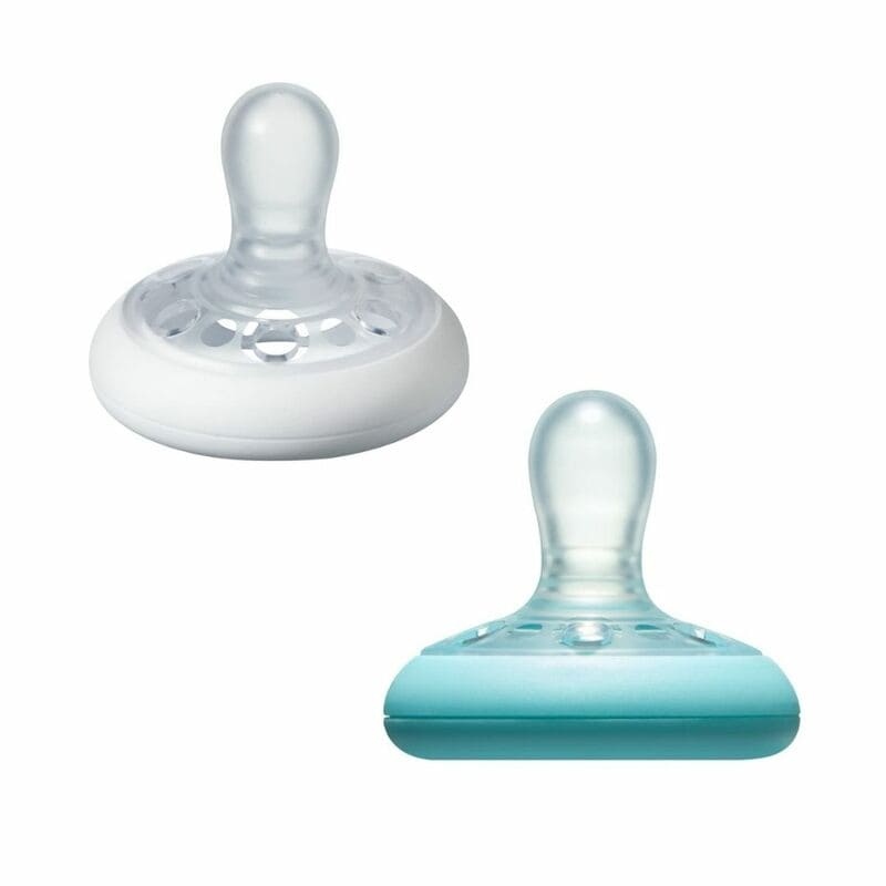 Lot de 2 sucettes CTN Forme Naturelle 6-18 mois blanc/bleu Tommee Tippee Produit