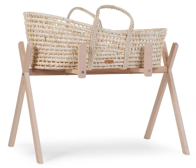 Couffin Moïse en jonc de mer naturel et matelas Childhome - Bambinou