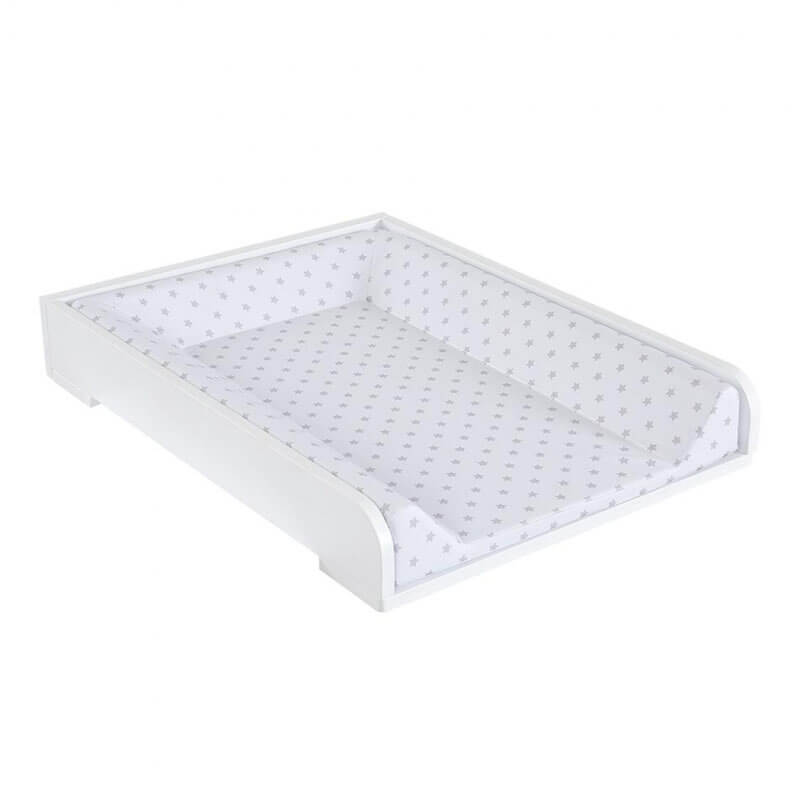 Plan à langer avec matelas Blanc Etoiles grises Micuna - Bambinou