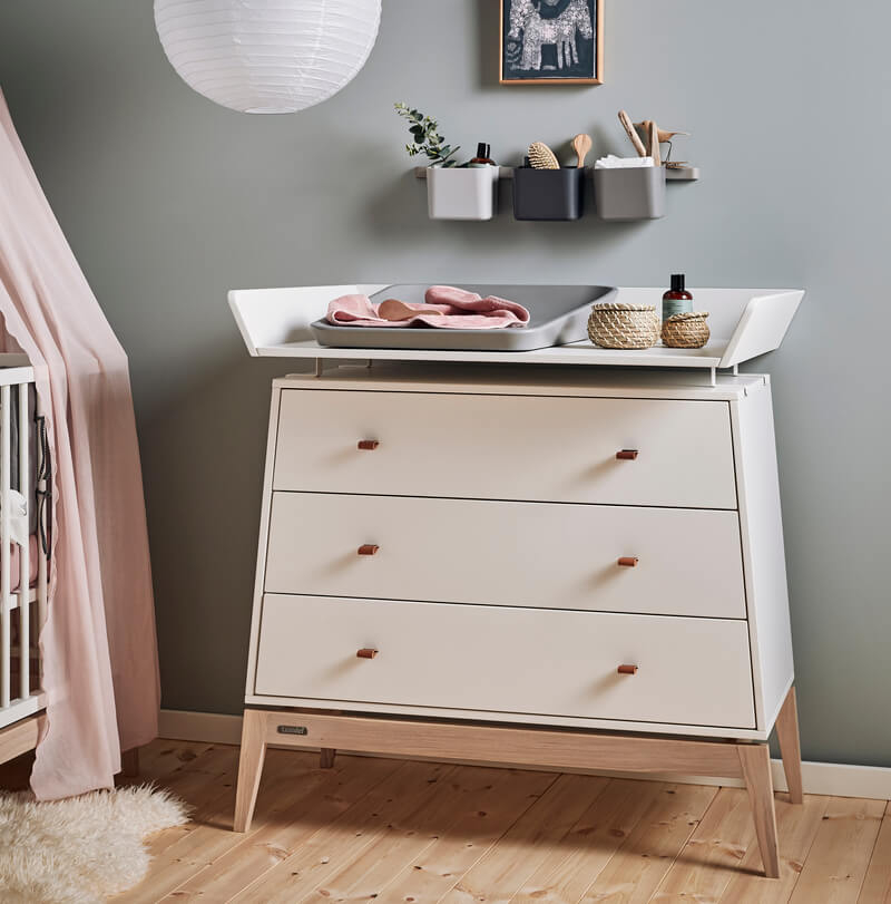 Chambre Luna Blanc : lit, commode, armoire Leander Commode Soin bébé