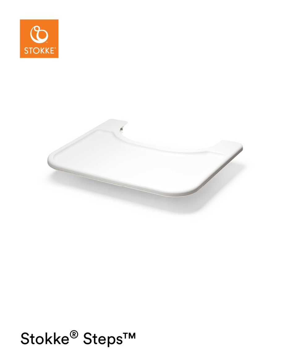 Plateau repas blanc pour chaise haute Steps Stokke