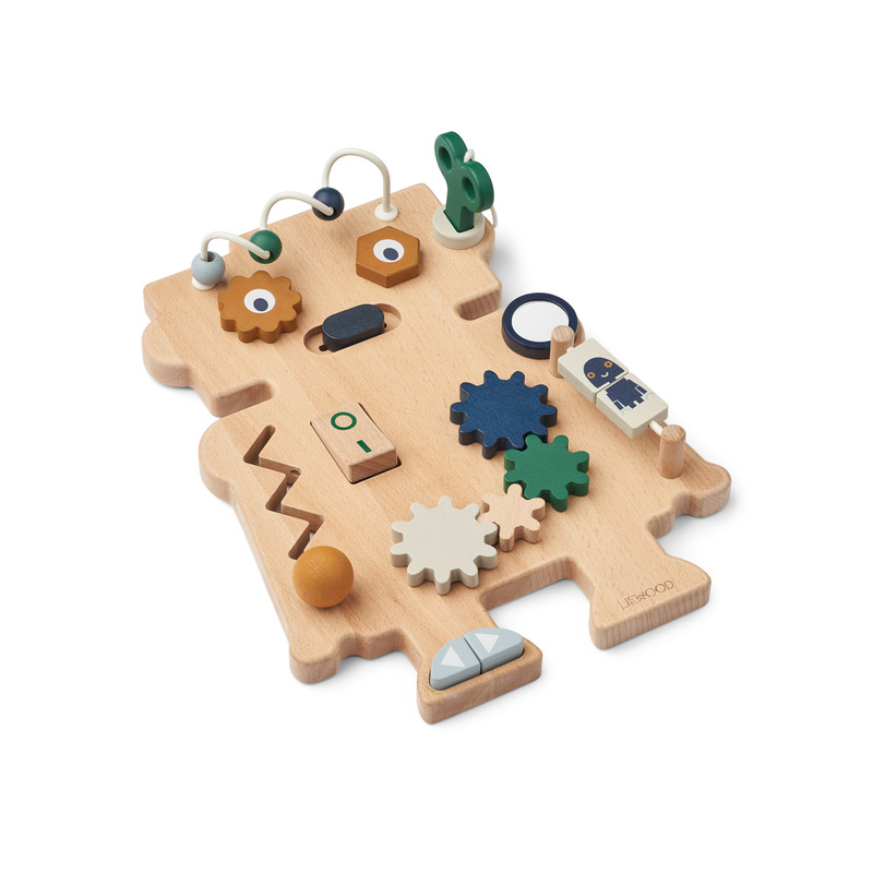 Plateau de jeu Carola Robot Indigo blue multi mix Liewood a plat