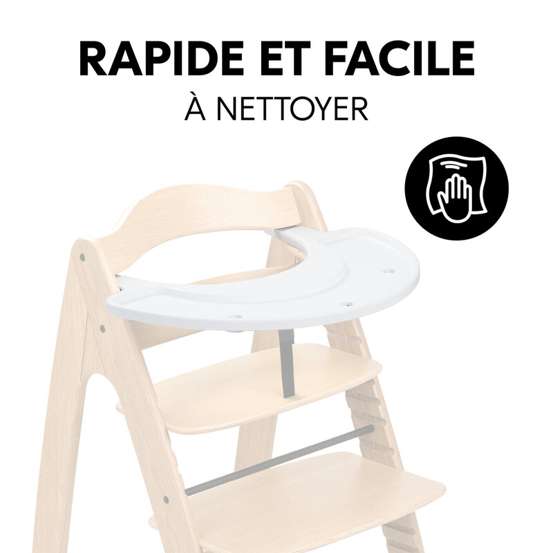 Plateau de jeu pour chaise haute Arketa White Hauck entretien