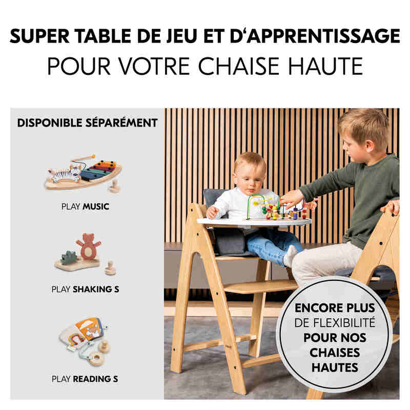 Plateau de jeu pour chaise haute Arketa White Hauck flexible