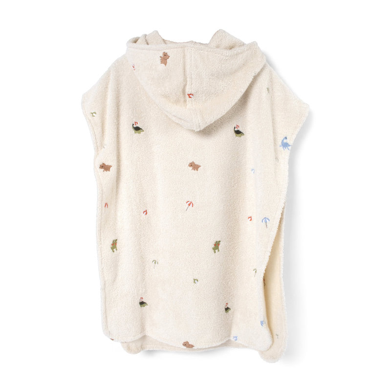 Poncho de plage brodé GOTS - Dino Beach Filibabba produit dos 