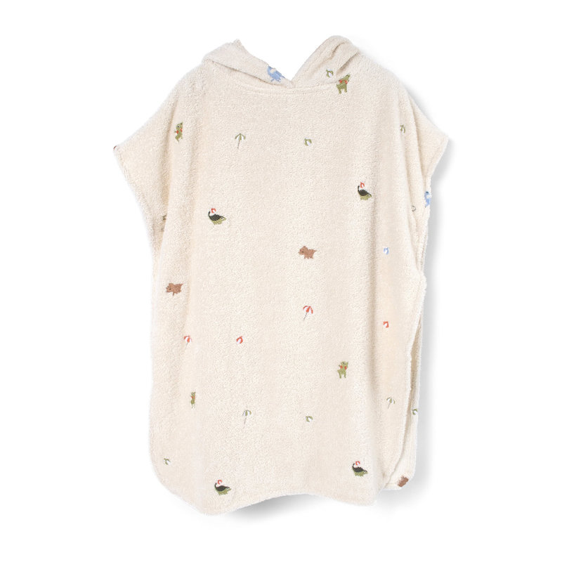 Poncho de plage brodé GOTS - Dino Beach Filibabba produit face 