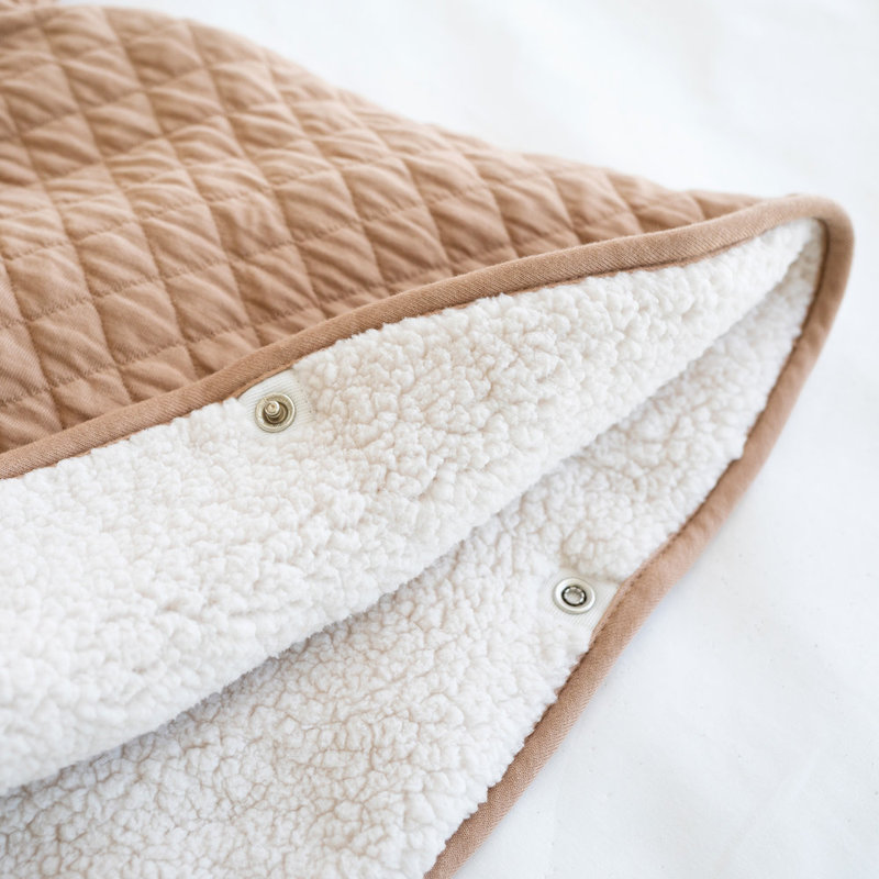 Poncho de voyage 9-36m Pady quilted + teddy Beige Bemini zoom bouton 