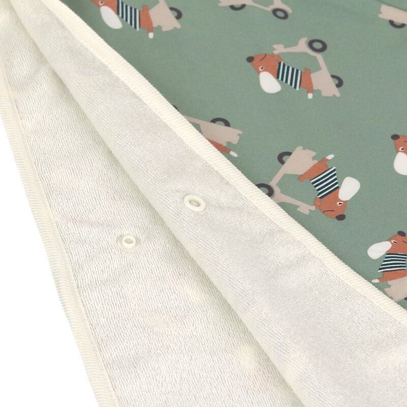 Poncho de plage Scooter/Chien Vert Lassig attache