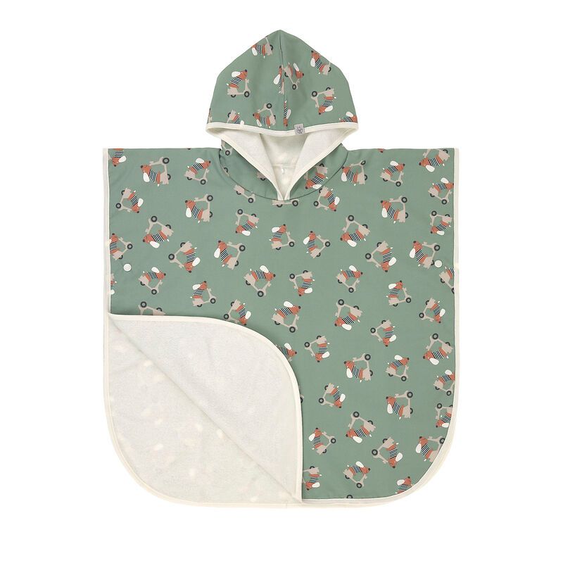 Poncho de plage Scooter/Chien Vert Lassig produit