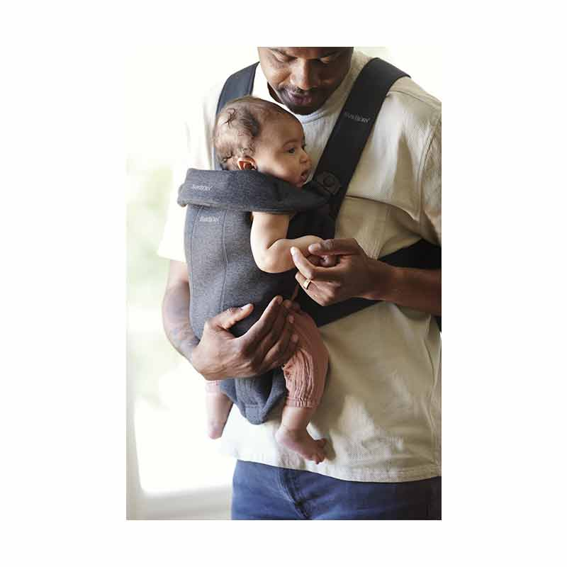 Porte bébé Mini Jersey 3D Gris Charbon Babybjorn portage papa