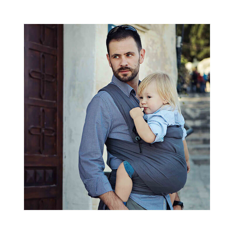 Porte-bébé Evolu'Bulle anthracite Néobulle ambiance portage