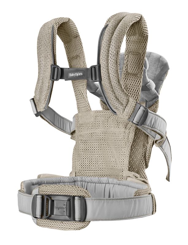 Porte-bébé Harmony Mesh 3D gris beige Babybjorn produit de dos