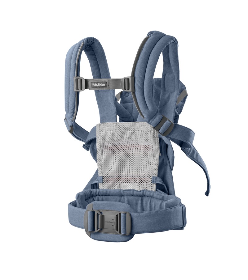 Porte-bébé Harmony Tissé Chiné Bleu Babybjorn dos