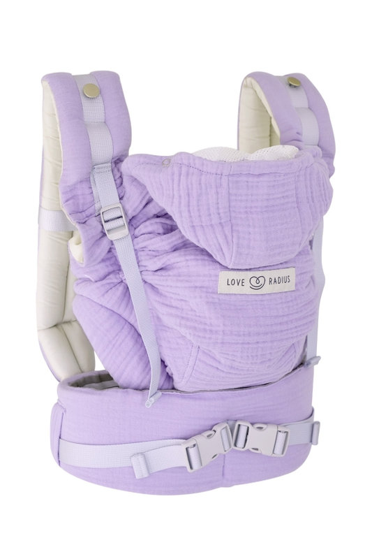 Porte-bébé HoodieCarrier 2 Lilas édition limitée Love Radius côté