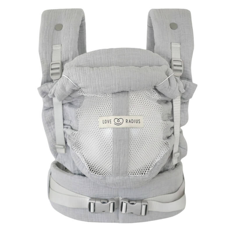 Porte-bébé PhysioCarrier V2 Grey Gaze de coton Love Radius produit face