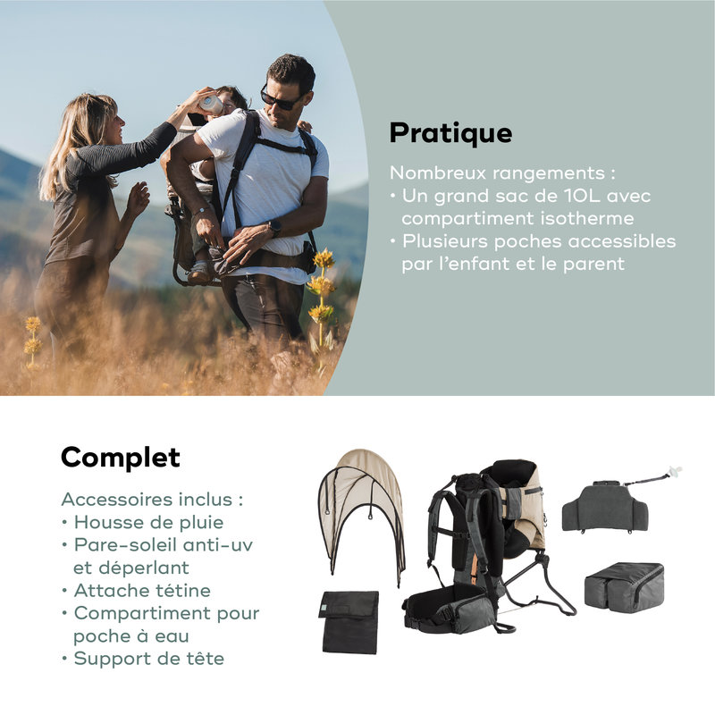 Porte-Bebe De Randonnee (+ Housse De Pluie) Moov & Hike + Dune Babymoov infos 4