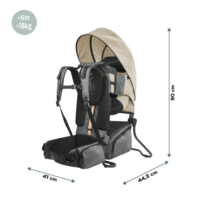 Porte-Bebe De Randonnee (+ Housse De Pluie) Moov & Hike + Dune Babymoov dimensions