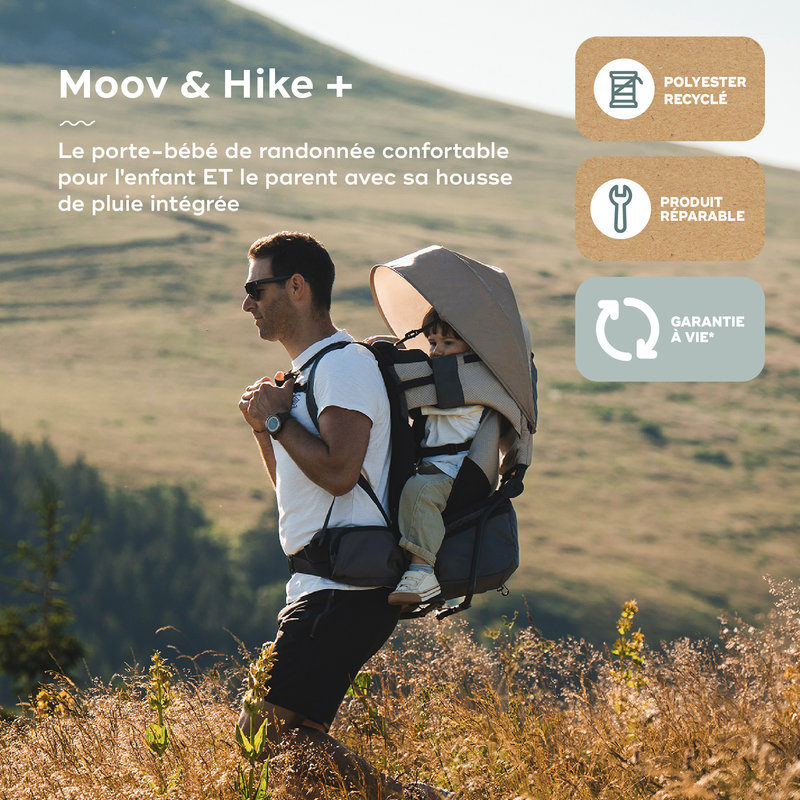 Porte-Bebe De Randonnee (+ Housse De Pluie) Moov & Hike + Dune Babymoov lifestyle 1