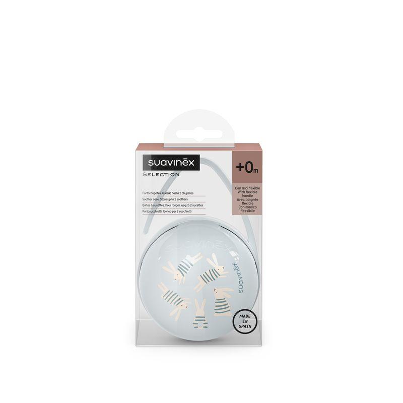 Porte sucette Duo Wonderland Lapin bleu SUAVINEX packaging