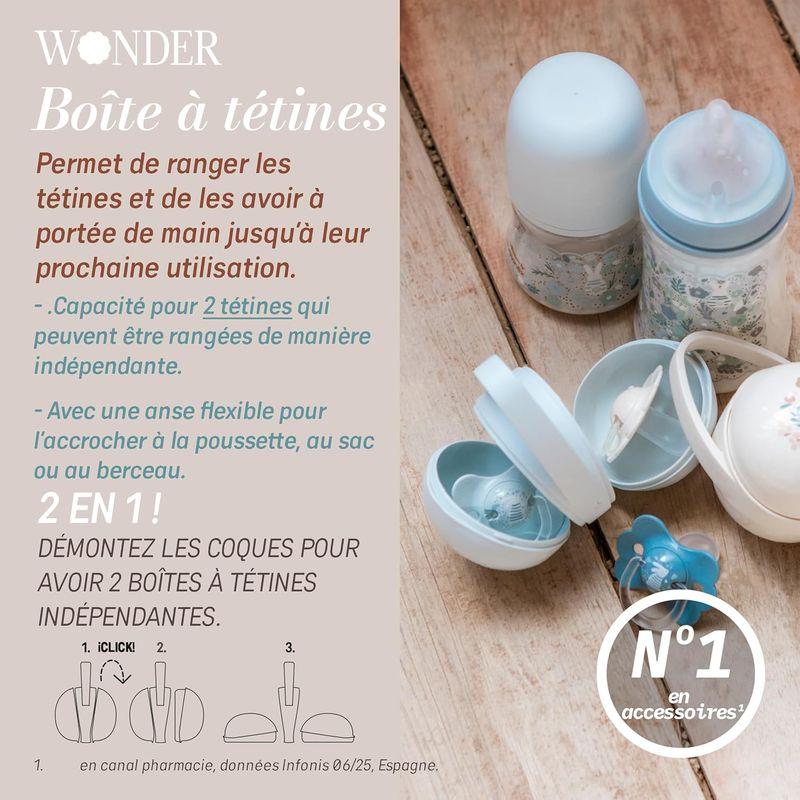 Porte sucette Duo Wonderland Lapin bleu SUAVINEX caractéristiques