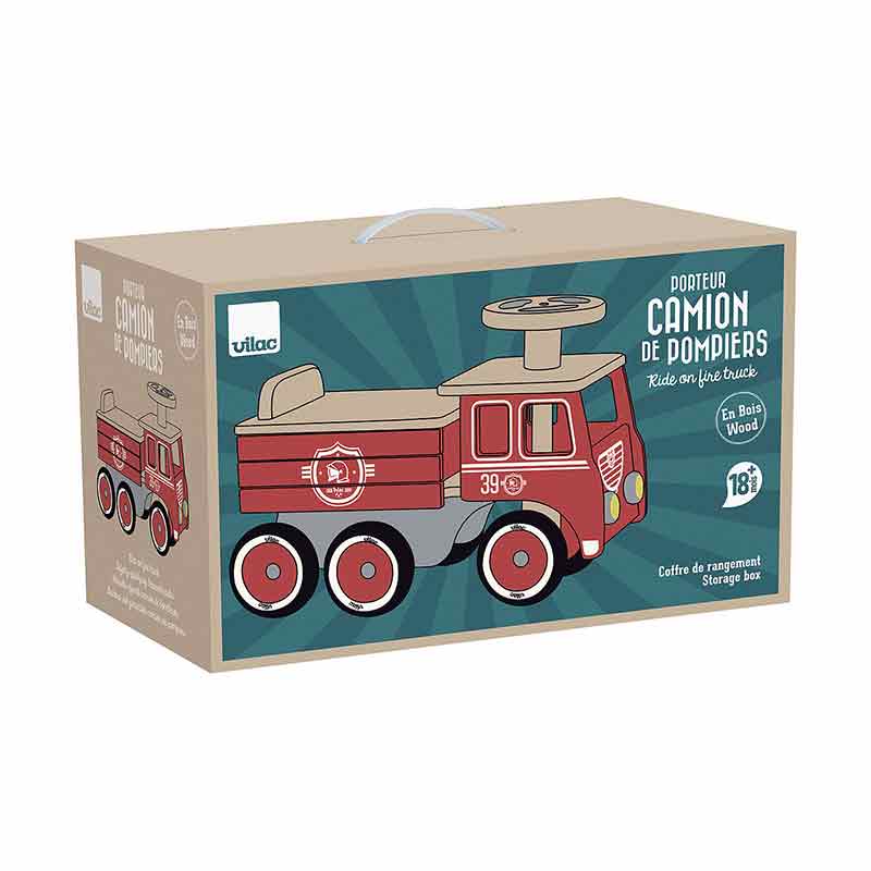 Porteur camion pompiers Vilac Boite