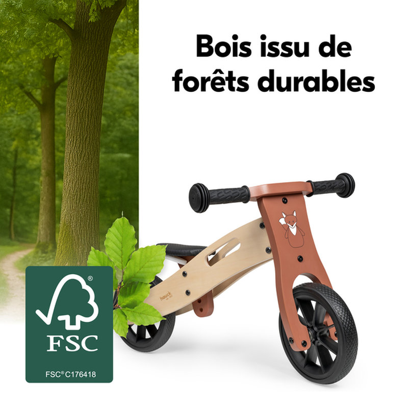 Porteur et draisienne 2-en-1 First Ride Eco Fox Hauck durable
