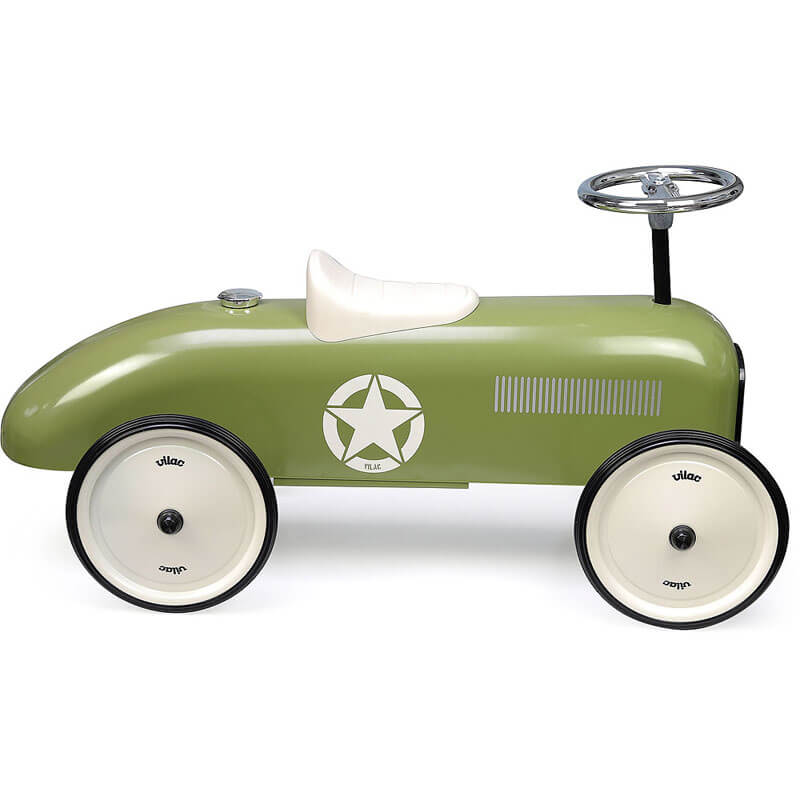 Porteur voiture vintage kaki trotteur bébé Vilac - Bambinou