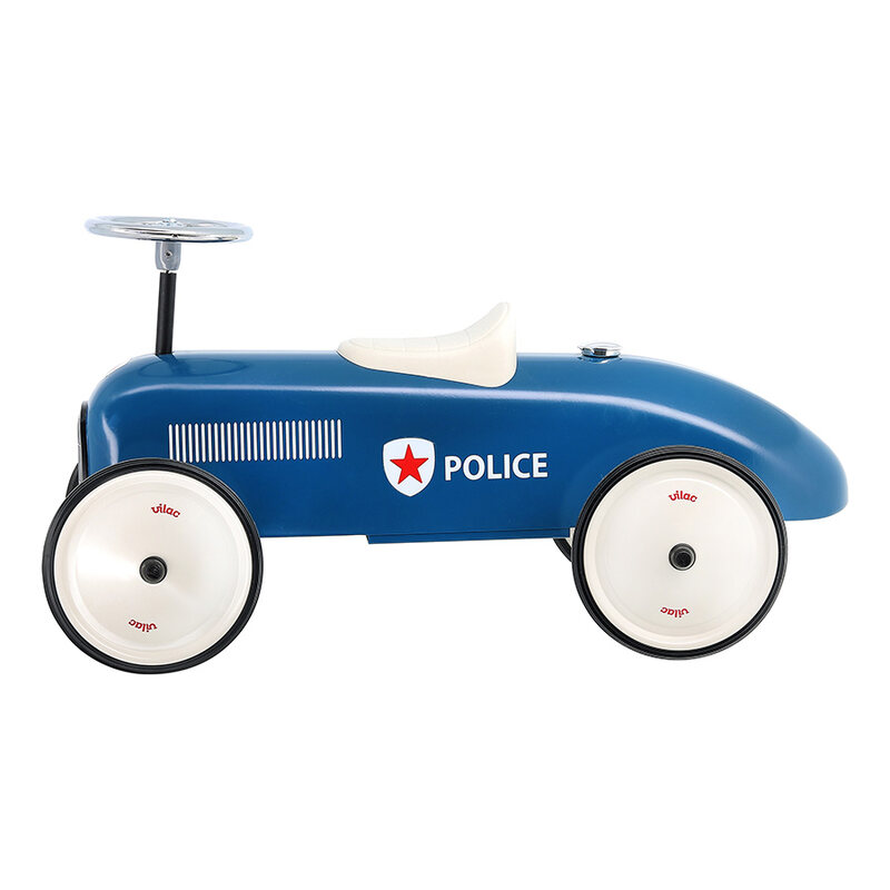 Porteur voiture vintage police Vilac côté