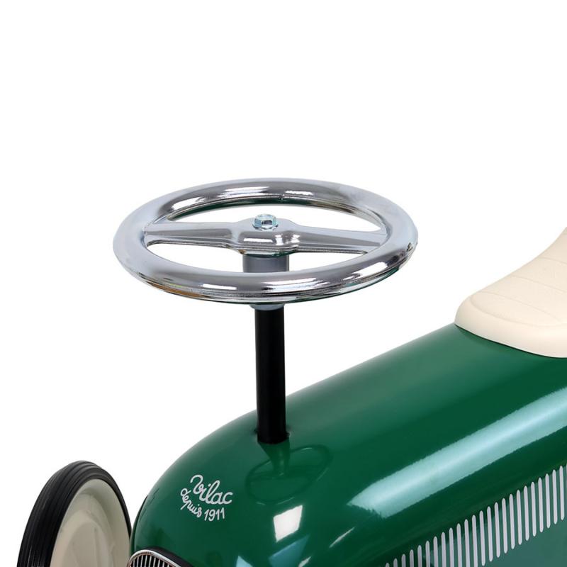 Porteur voiture vintage vert so British VILAC volant