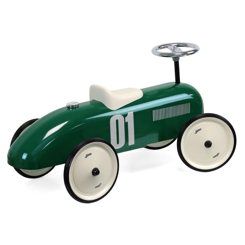 Porteur voiture vintage vert so British VILAC profil arrière