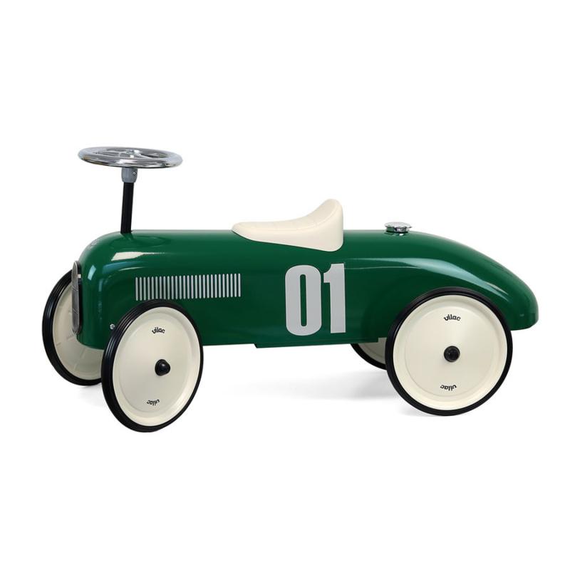 Porteur voiture vintage vert so British VILAC côté