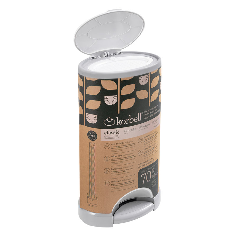 Poubelle à couches CLASSIC 16L + 1 recharge Korbell packaging profil 1