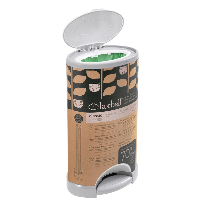 Poubelle à couches CLASSIC 16L + 1 recharge Korbell packaging profil 2