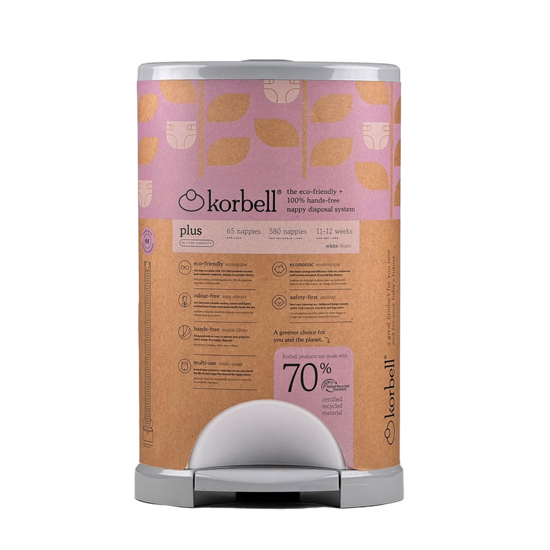 Poubelles à couches PLUS 26L + 1 recharge Korbell packaging face