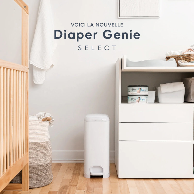 Poubelle à couches Select Blanche avec 1 recharge octogonale Diaper Genie lifestyle 2