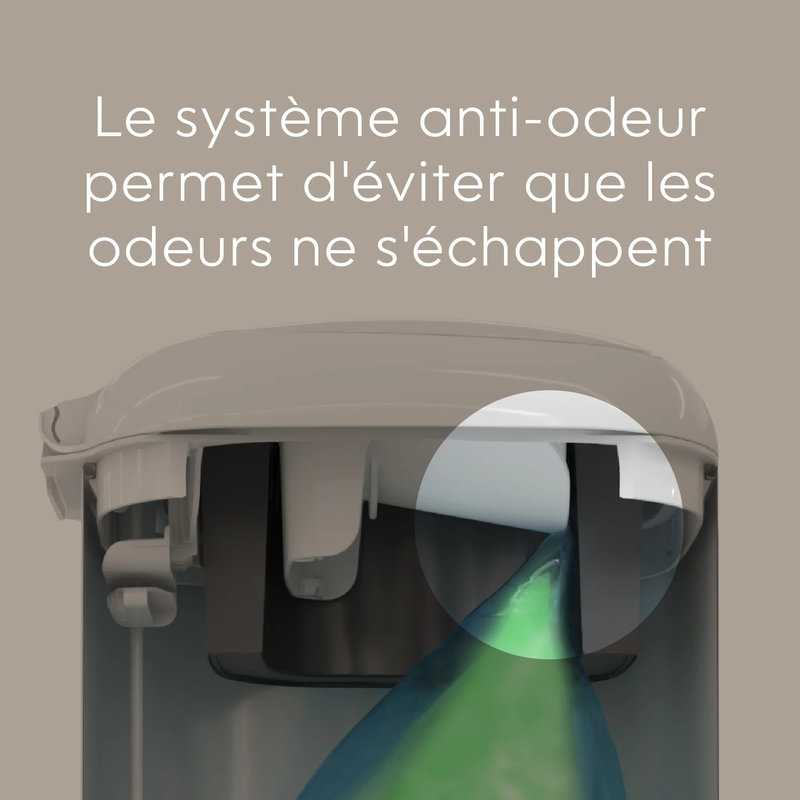 Poubelle à couches Select Blanche avec 1 recharge octogonale Diaper Genie système anti odeur