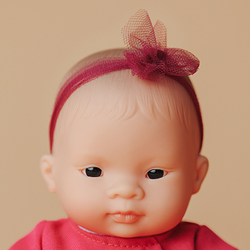 Poupée 21 cm fille asiatique - robe rose MINILAND lifestyle2
