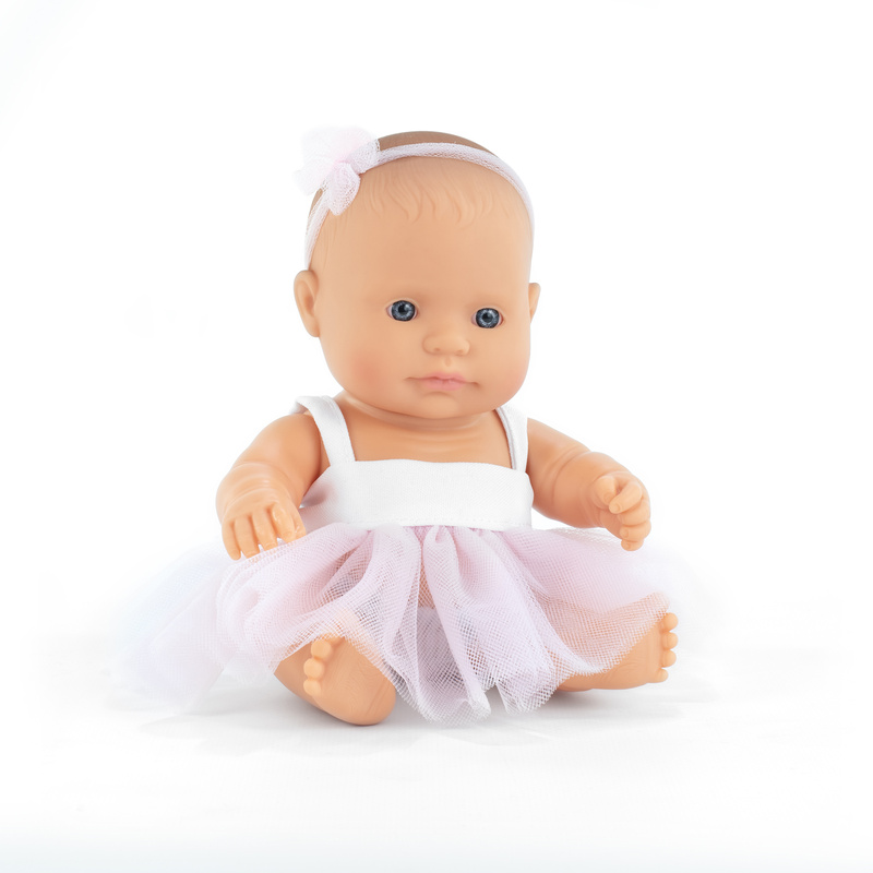 Poupée 21 cm fille cacusienne - tutu rose MINILAND face