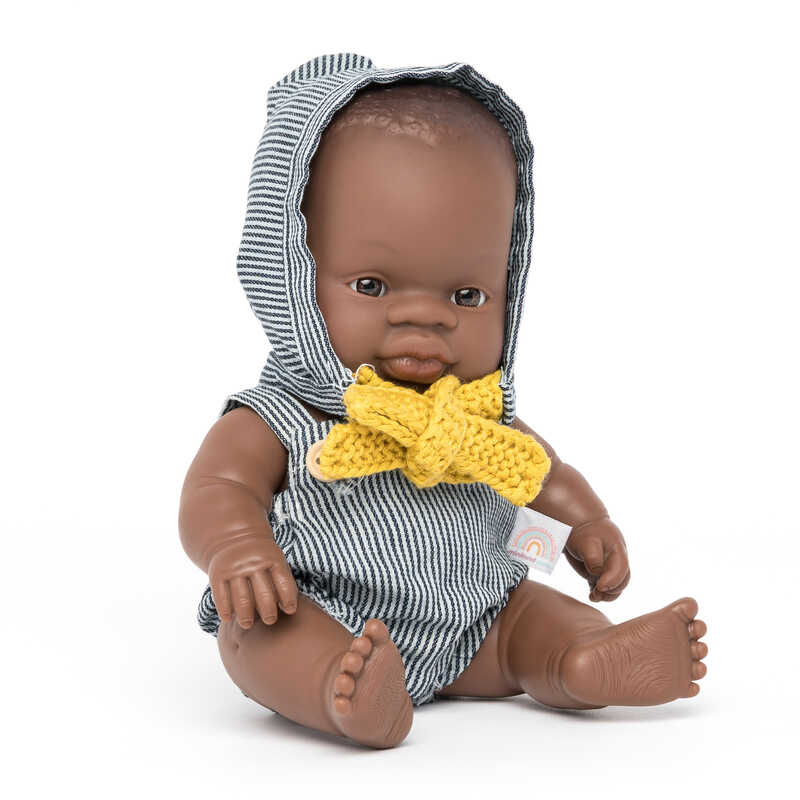 Poupée 21 cm africaine garçon Miniland produit face