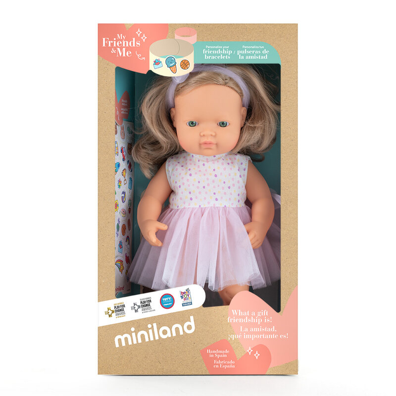 Poupée 38 cm blonde - tutu rose MINILAND packaging
