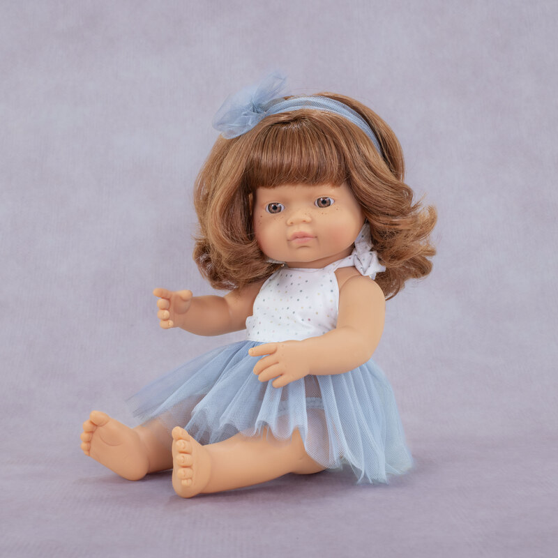 Poupée 38 cm rousse - tutu bleu MINILAND lifestyle