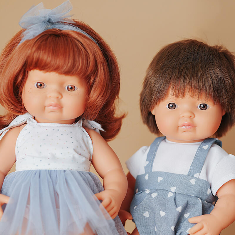 Poupée 38 cm rousse - tutu bleu MINILAND lifestyle3