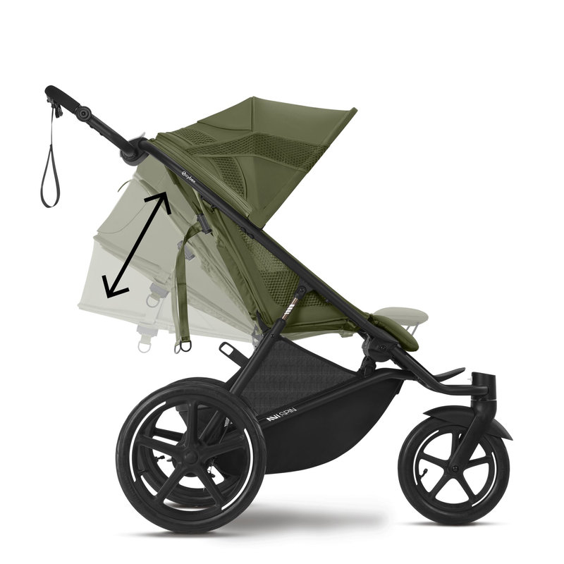 Poussette 3 roues Avi Spin Moss Green Cybex deplier