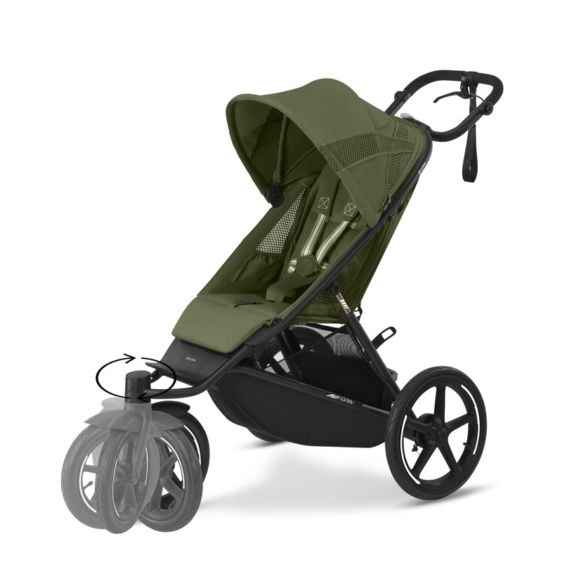 Poussette 3 roues Avi Spin Moss Green Cybex maniable
