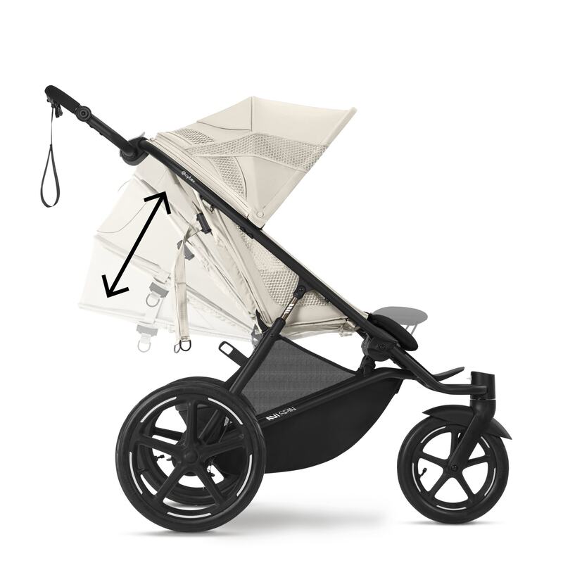 Poussette 3 roues Avi Spin Seashell Beige Cybex deplier