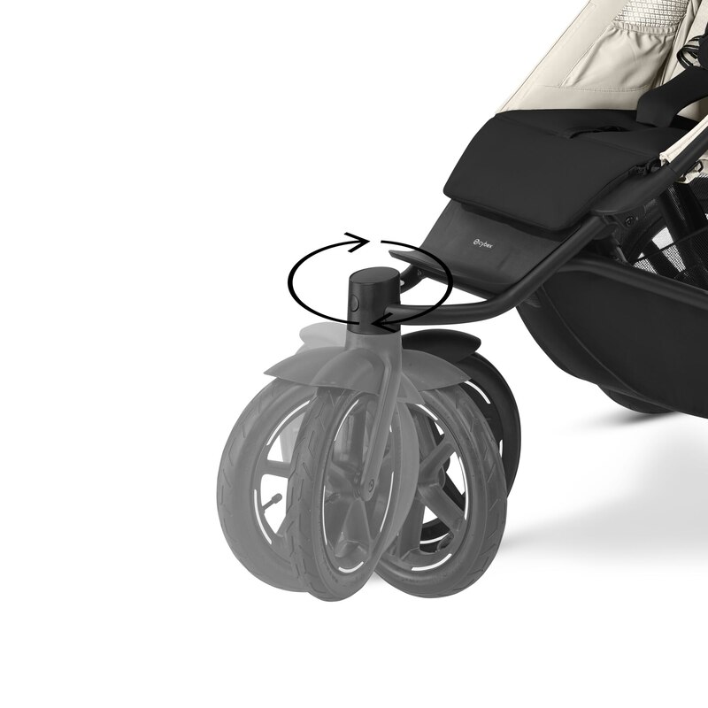 Poussette 3 roues Avi Spin Seashell Beige Cybex maniable